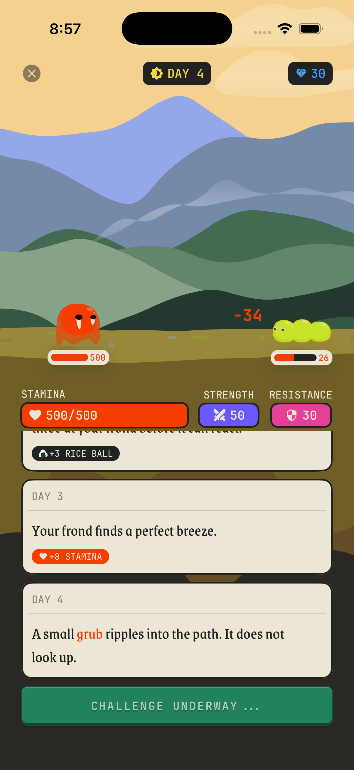 A Strong Frond companion on a roguelike adventure.